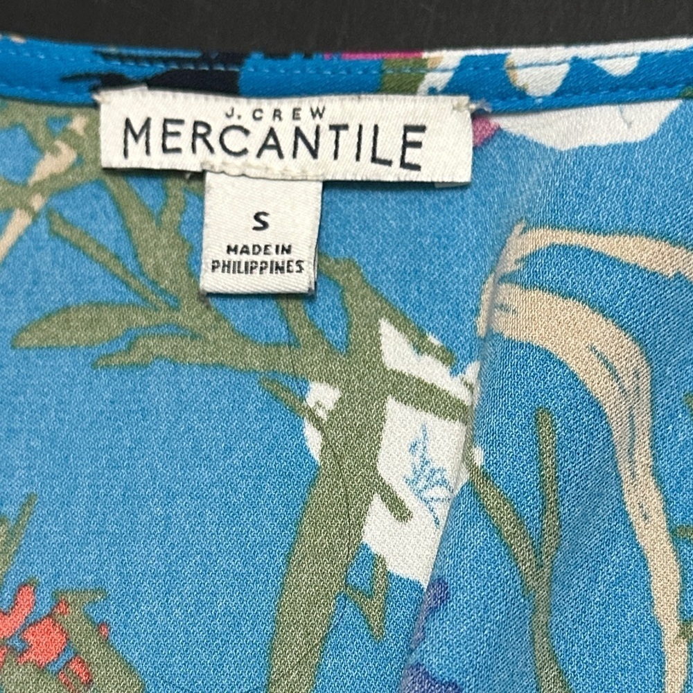 J. Crew Factory Blue Floral High Low Dress - Picture 2 of 6